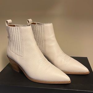 Coach White Cowboy Ankle Boots